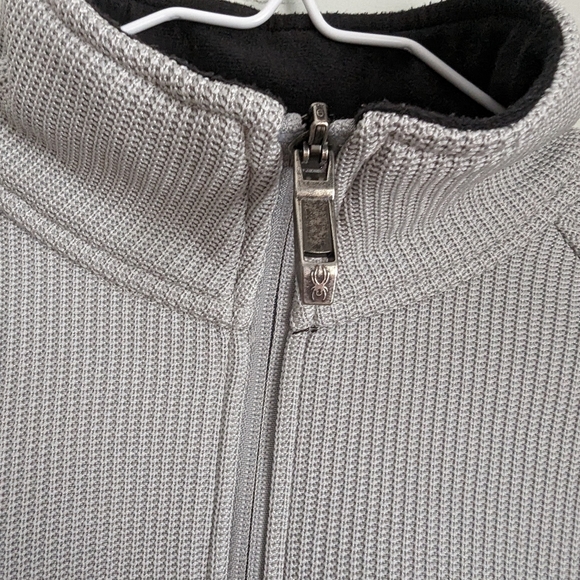 Spyder Men's Small Outbound 1/2 Zip Core Sweater Grey Black Knit Colorblock - Picture 3 of 12